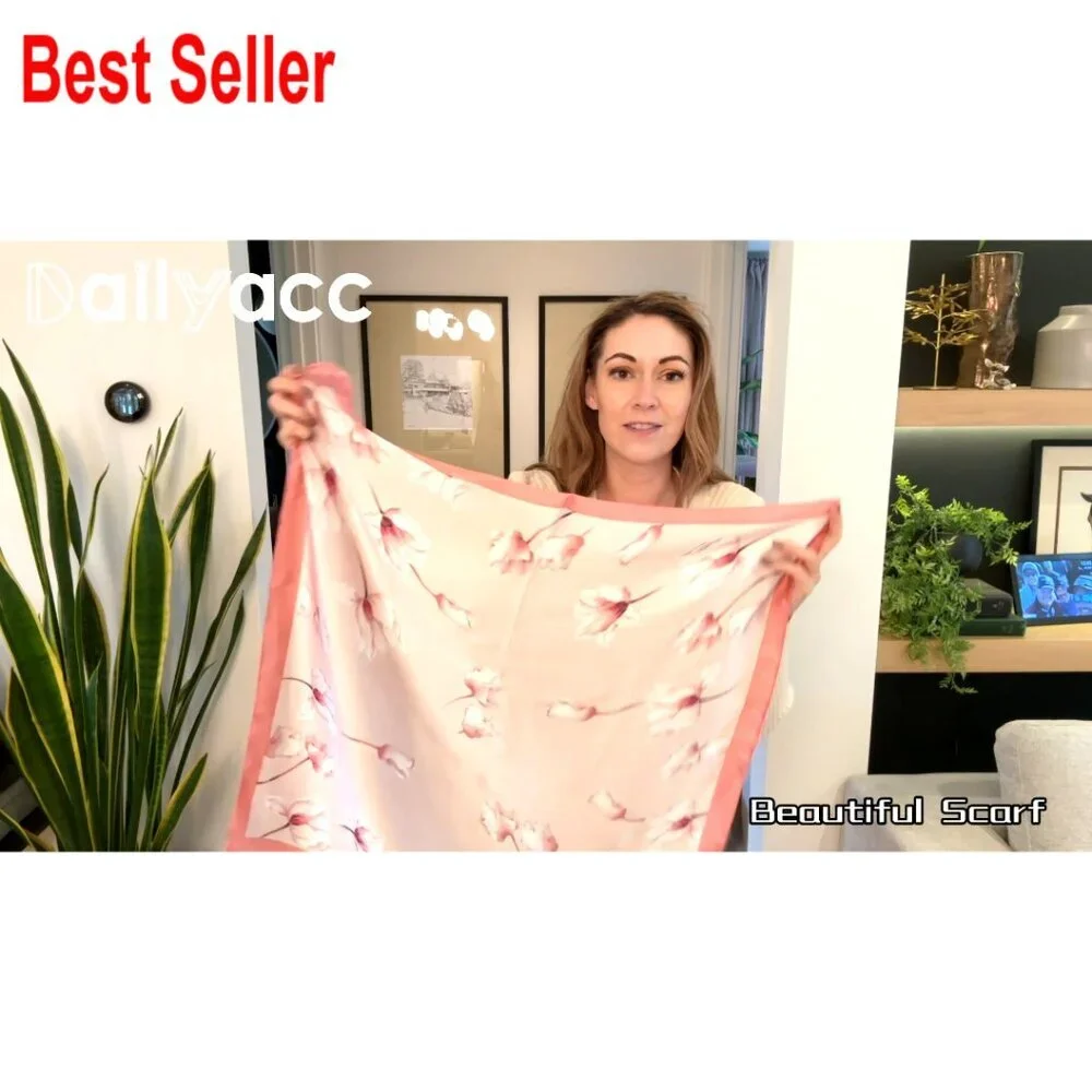Silk Satin Head Scarf for Women, Lightweight Fashion Neck Scarf